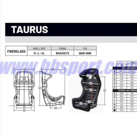 Asiento Sabelt TAURUS (XL) FIA