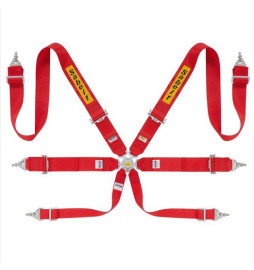 Racing safety harness with 6 anchor points STEEL RALLY 3X3
