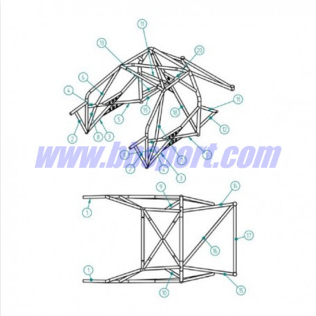 Sparco Multipoint Weld-In Roll Cage for Renault Clio 2 (00-05)