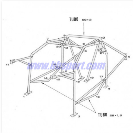 Sparco 23-Point Bolt-In Roll Cage for Lancia Delta HF Integrale (87-93)