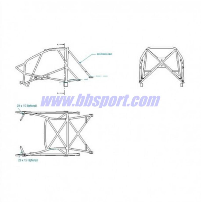 Sparco Multipoint Weld-In Roll Cage for Peugeot 206 Sparco Multipoint Weld-In Roll Cage for Peugeot 206