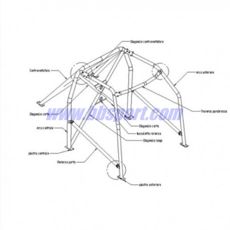Sparco 6-Point Bolt-In Roll Cage for Mini Cooper R53 (01-06) - FIA