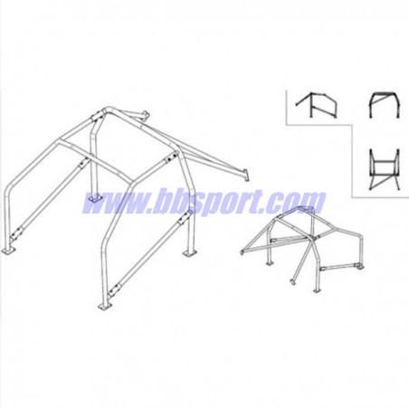 Sparco 6-Point Bolt-In Roll Cage for Peugeot 206 - FIA