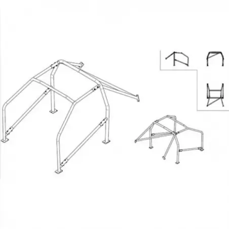 Sparco 6-Point Bolt-In Roll Cage for Peugeot 206 - FIA