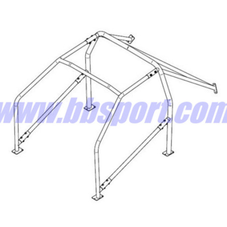 Sparco 6-Point Bolt-In Roll Cage for Nissan 200SX S13 - FIA