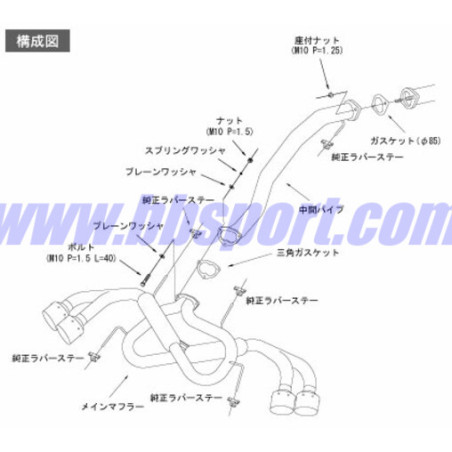 HKS "Legamax" Ti-Tip (MIG) Catback for Nissan GT-R