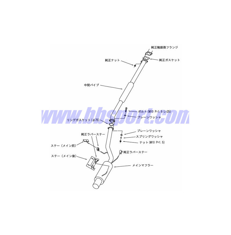 HKS "Silent Hi-Power" Catback for Mitsubishi Lancer Evo 7 HKS "Silent Hi-Power" Catback for Mitsubishi Lancer Evo 7