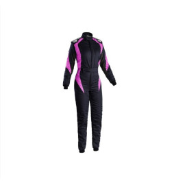 Mono automovilismo ignífugo OMP FIRST ELLE negro/fucsia