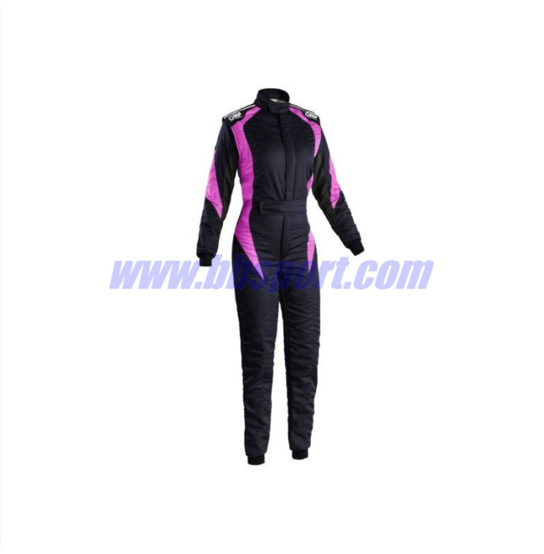 Mono automovilismo ignífugo OMP FIRST ELLE negro/fucsia