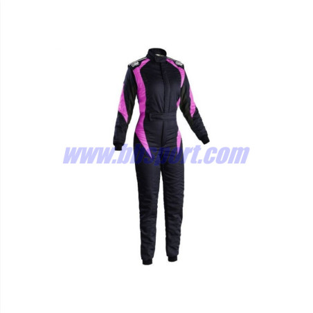 Mono automovilismo ignífugo OMP FIRST ELLE negro/fucsia