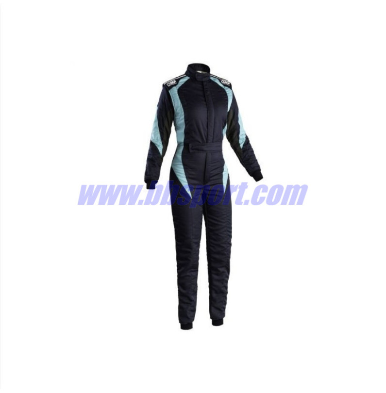 Mono automovilismo ignífugo OMP FIRST ELLE azul marino/azul claro