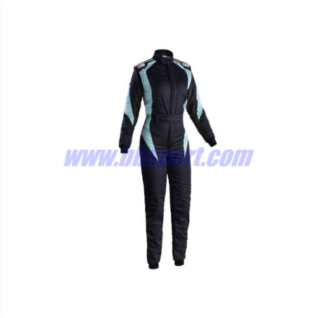 Mono automovilismo ignífugo OMP FIRST ELLE azul marino/azul claro