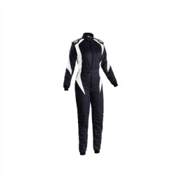 Mono automovilismo ignífugo OMP FIRST ELLE negro/blanco