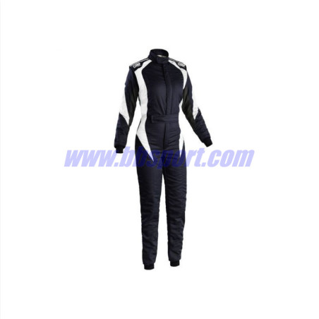 Mono automovilismo ignífugo OMP FIRST ELLE negro/blanco