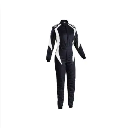 Mono automovilismo ignífugo OMP FIRST ELLE negro/blanco