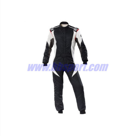 Mono automovilismo ignífugo OMP FIRST EVO negro/blanco
