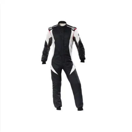 Mono automovilismo ignífugo OMP FIRST EVO negro/blanco