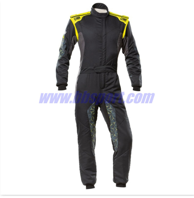 Mono automovilismo ignífugo OMP HYBRID negro/amarillo