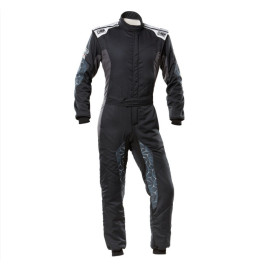 Mono automovilismo ignífugo OMP HYBRID negro/plata