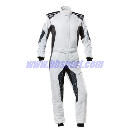Mono automovilismo ignífugo OMP HYBRID blanco/negro
