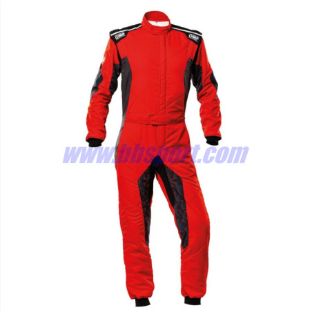 Mono automovilismo ignífugo OMP HYBRID rojo/negro