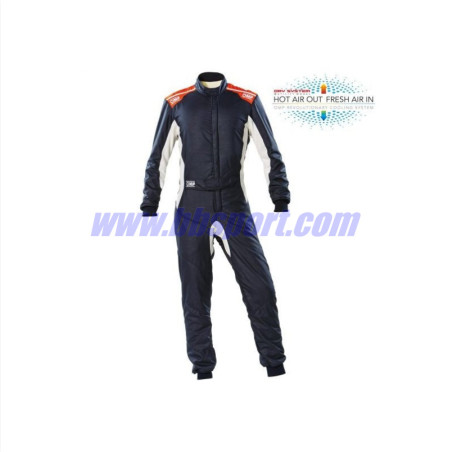Mono automovilismo ignífugo OMP ONE-S azul marino/blanco