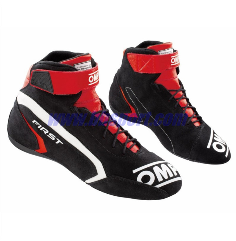 BOTINES OMP FIRST RACE my2021 FIA8856-2018 negro/rojo