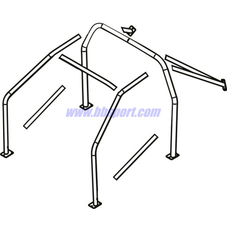 Jaula antivuelco Sassa tipo A-0 BMW E36 coupe, 90-01