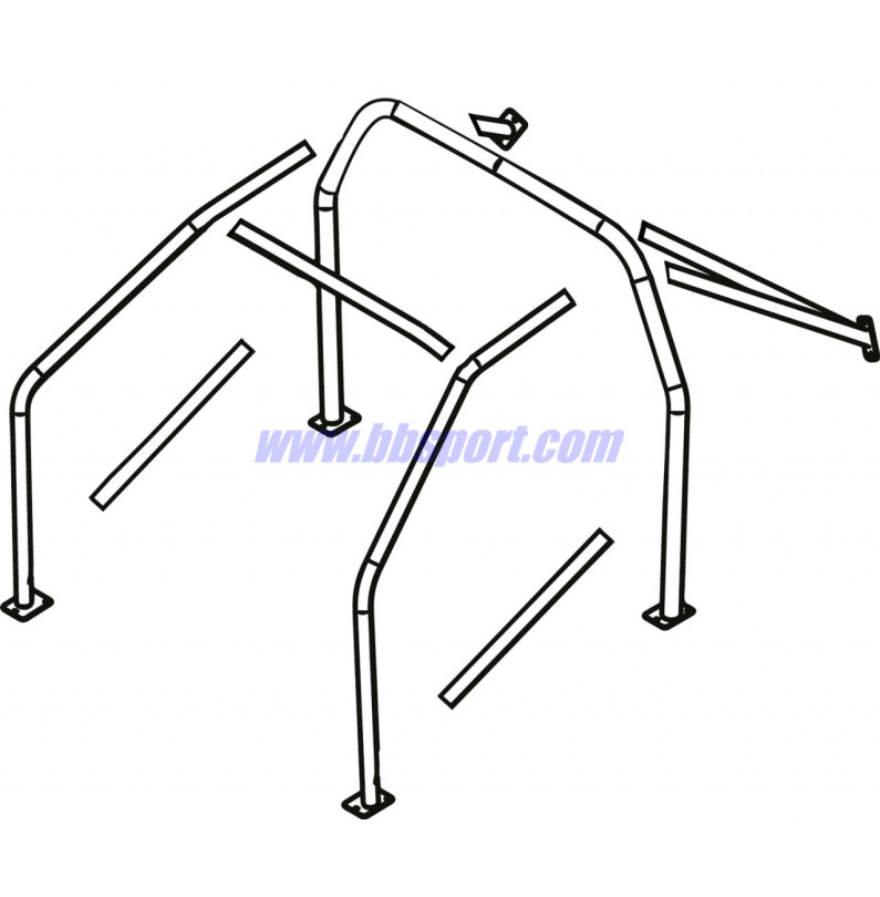 Jaula antivuelco Sassa tipo A-0 Mitsubishi Lancer Evo IV, V, VI, 96-00 Jaula antivuelco Sassa tipo A-0 Mitsubishi Lancer Evo IV, V, VI, 96-00
