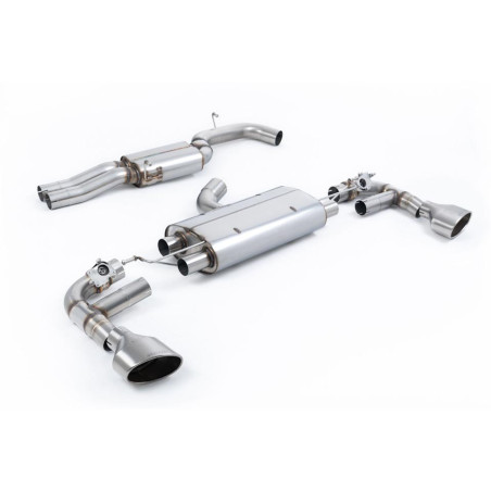 Sistema de escape Cat-Back resonado 80mm (con aprobación EC) Milltek Sport – Audi TTRS MK3 2.5 TFSI Quattro 2014+ (Con OPF)