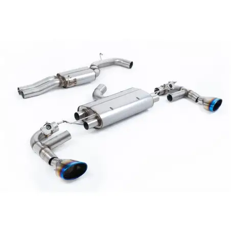 Escape cat-back resonado homologado ECE Milltek Sport Audi TTRS Mk3 Quattro (19-), colas de titanio quemado