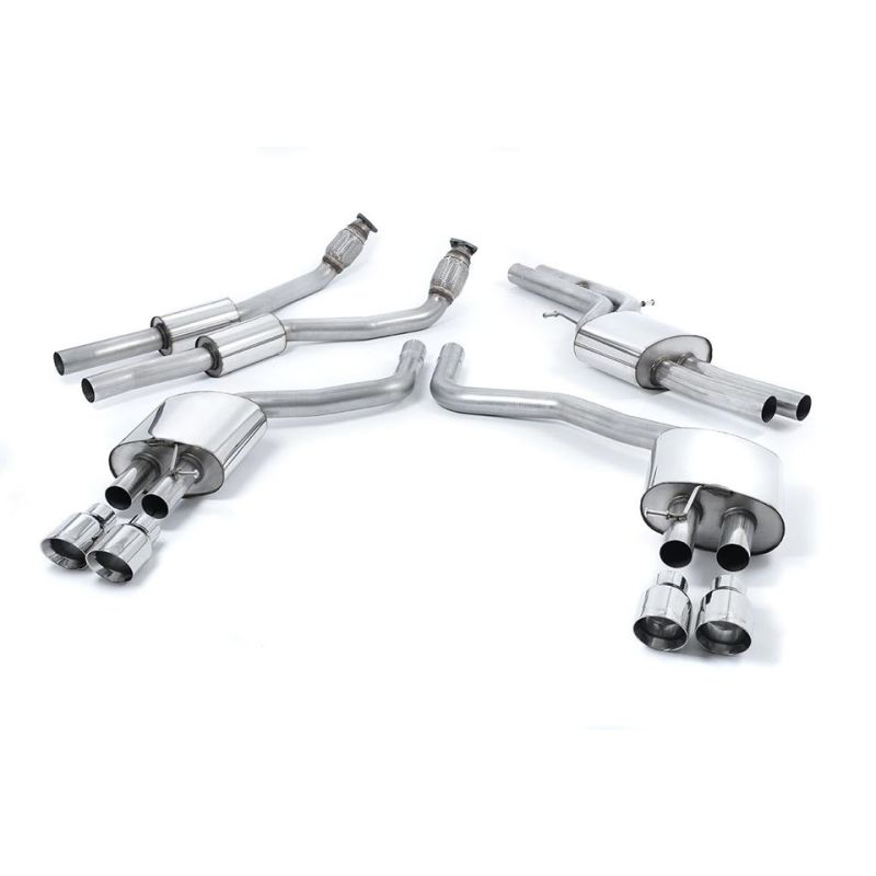 Escape cat-back resonado homologado ECE Milltek Sport Audi S6 C7/S7 Sportback (12-18), colas pulidas