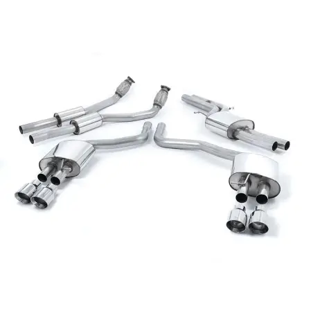 Escape cat-back resonado homologado ECE Milltek Sport Audi S6 C7/S7 Sportback (12-18), colas pulidas