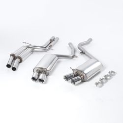 Escape cat-back resonado homologado ECE Milltek Sport Audi S5 V8 (07-11), colas pulidas