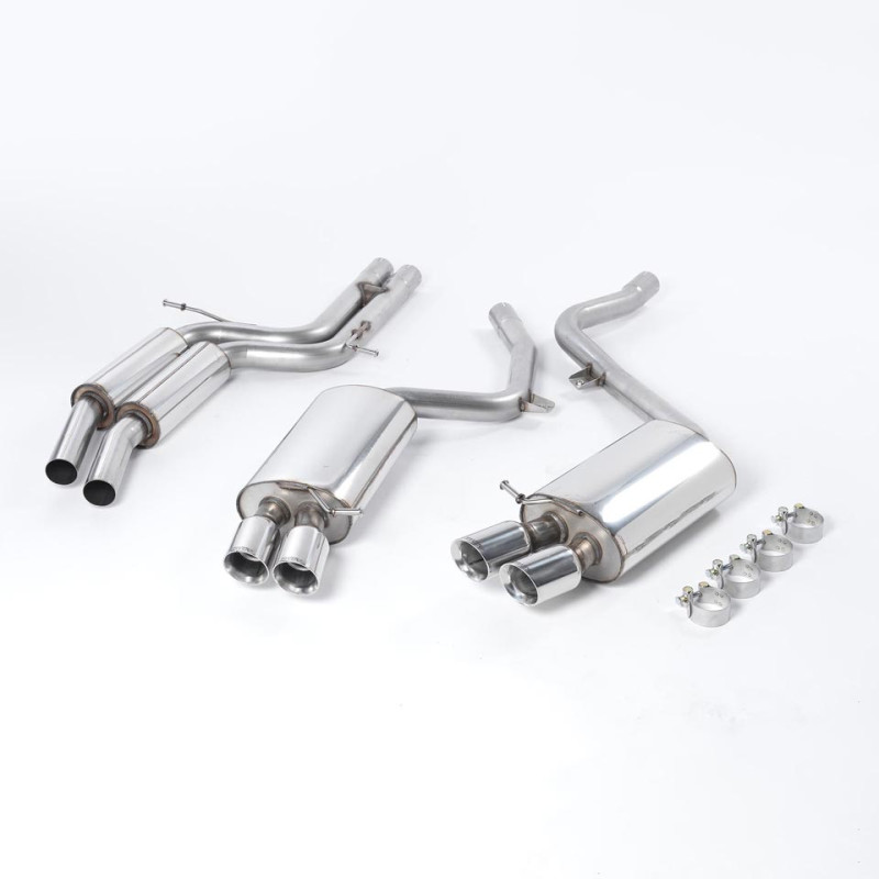Sistema de escape Cat-Back resonado (con aprobación EC) Milltek Sport – Audi S5 B8 (07-12) 4.2 V8 Coupé (solo cambio manual) Sistema de escape Cat-Back resonado (con aprobación EC) Milltek Sport – Audi S5 B8 (07-12) 4.2 V8 Coupé (solo cambio manual)