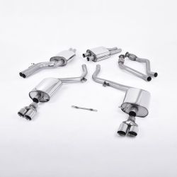 Escape cat-back resonado homologado ECE Milltek Sport Audi S5 B8 S tronic (09-11), 4 colas pulidas