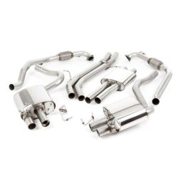 Escape cat-back resonado homologado ECE Milltek Sport Audi S5 B9 (con diferencial deportivo) (17-), 4 colas GT-100 pulidas