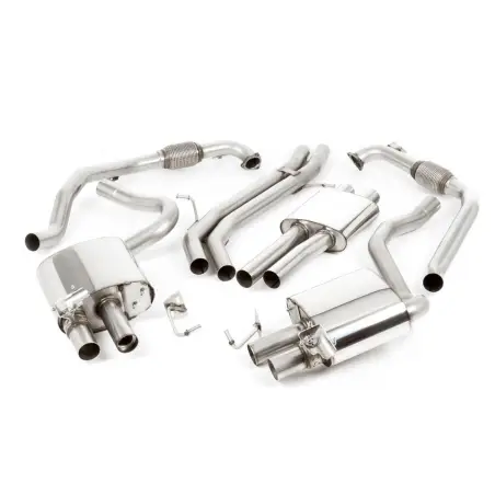 Escape cat-back resonado homologado ECE Milltek Sport Audi S5 B9 (con diferencial deportivo) (17-), 4 colas GT-100 pulidas