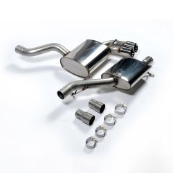 Escape cat-back resonado homologado ECE Milltek Sport Audi S3 8P 3 puertas (06-12), colas pulidas