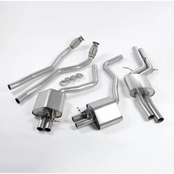 Escape cat-back resonado homologado ECE Milltek Sport Audi RS6/RS7 C7 (13-18), con las colas de serie