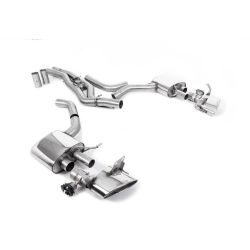 Escape desde el silencioso delantero homologado ECE Milltek Sport Audi RS6/RS7 C8 (19-), 2 colas ovaladas pulidas