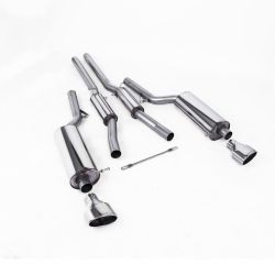 Escape cat-back resonado homologado ECE Milltek Sport Audi RS6 C5 (02-04), colas pulidas