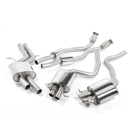 Escape cat-back resonado homologado ECE Milltek Sport Audi RS5 B8 Coupé (10-15), con las colas de serie