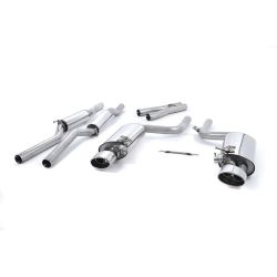 Escape cat-back resonado con válvulas homologado ECE Milltek Sport Audi RS4 B7 (06-08), colas ovaladas pulidas