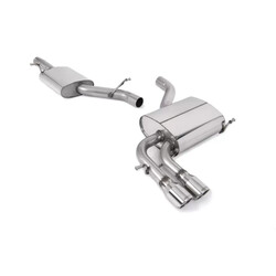 Escape cat-back resonado homologado ECE Milltek Sport Audi A3 2.0T FSI Quattro (04-12), colas pulidas