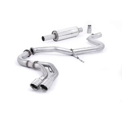 Escape cat-back resonado homologado ECE Milltek Sport Audi A3 2.0 TDI MQB (13-20), colas pulidas