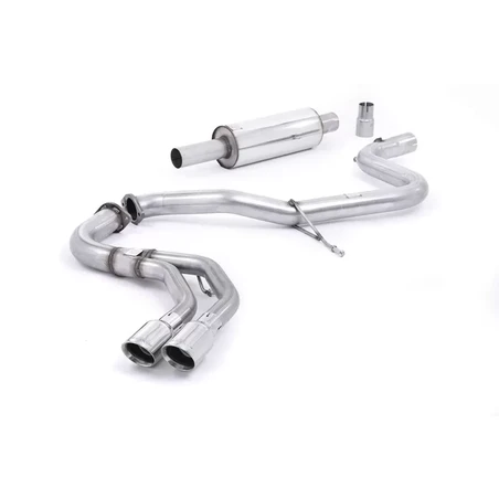 Escape cat-back resonado homologado ECE Milltek Sport Audi A3 2.0 TDI MQB (13-20), colas pulidas