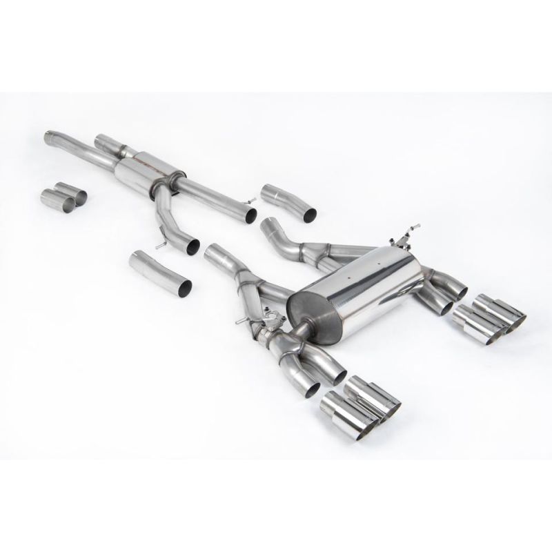 Escape cat-back homologado ECE Milltek Sport BMW F80 M3/F82 M4 (14-18), colas pulidas