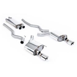 Escape cat-back resonado homologado ECE Milltek Sport Ford Mustang 2.3 (S550 Fastback) (15-), colas GT-100 pulidas