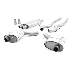 Escape cat-back resonado homologado ECE Milltek Sport Ford Mustang 5.0 V8 GT (Fastback) (15-18), colas GT-100 pulidas